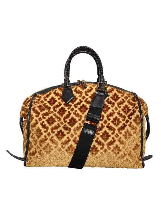 Dolce &amp; Gabbana Beige Samt Top Handle Schultertasche Damen Tasche