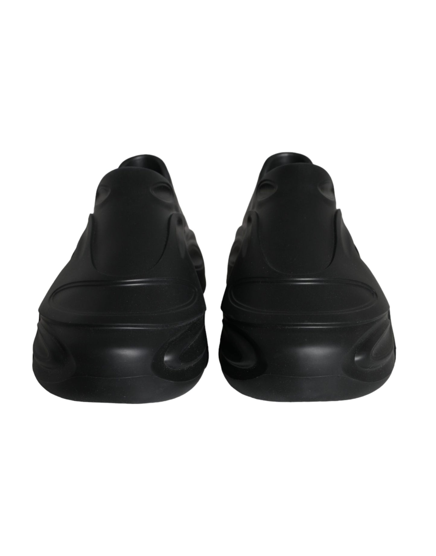Dolce &amp; Gabbana – Schwarze, folierte Gummi-Toy-Sneaker mit niedrigem Schaft