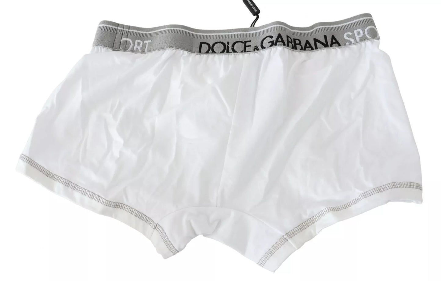 Dolce &amp; Gabbana – Boxershorts aus weißem Baumwollstretch in normaler Passform