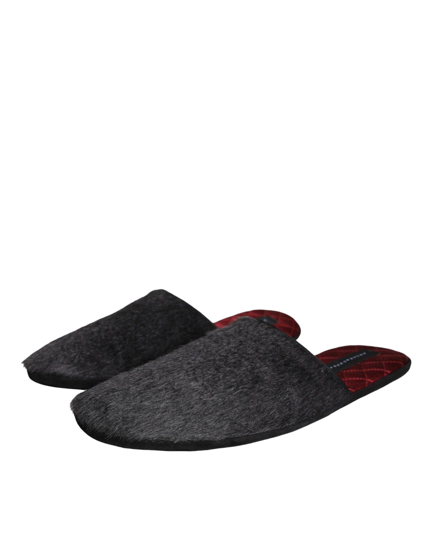 Dolce &amp; Gabbana – Schwarze Slipper aus Kunstpelz