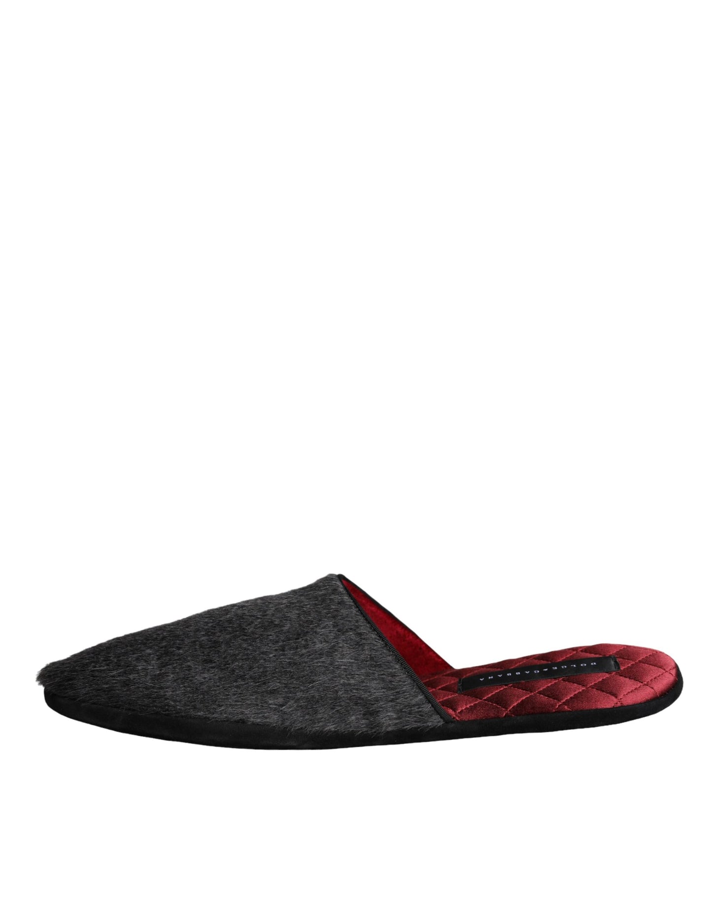 Dolce &amp; Gabbana – Schwarze Slipper aus Kunstpelz