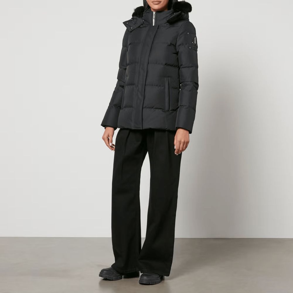 Moose Knuckles – Schwarze Polyesterjacke und -mantel