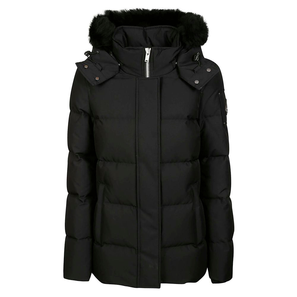 Moose Knuckles – Schwarze Polyesterjacke und -mantel