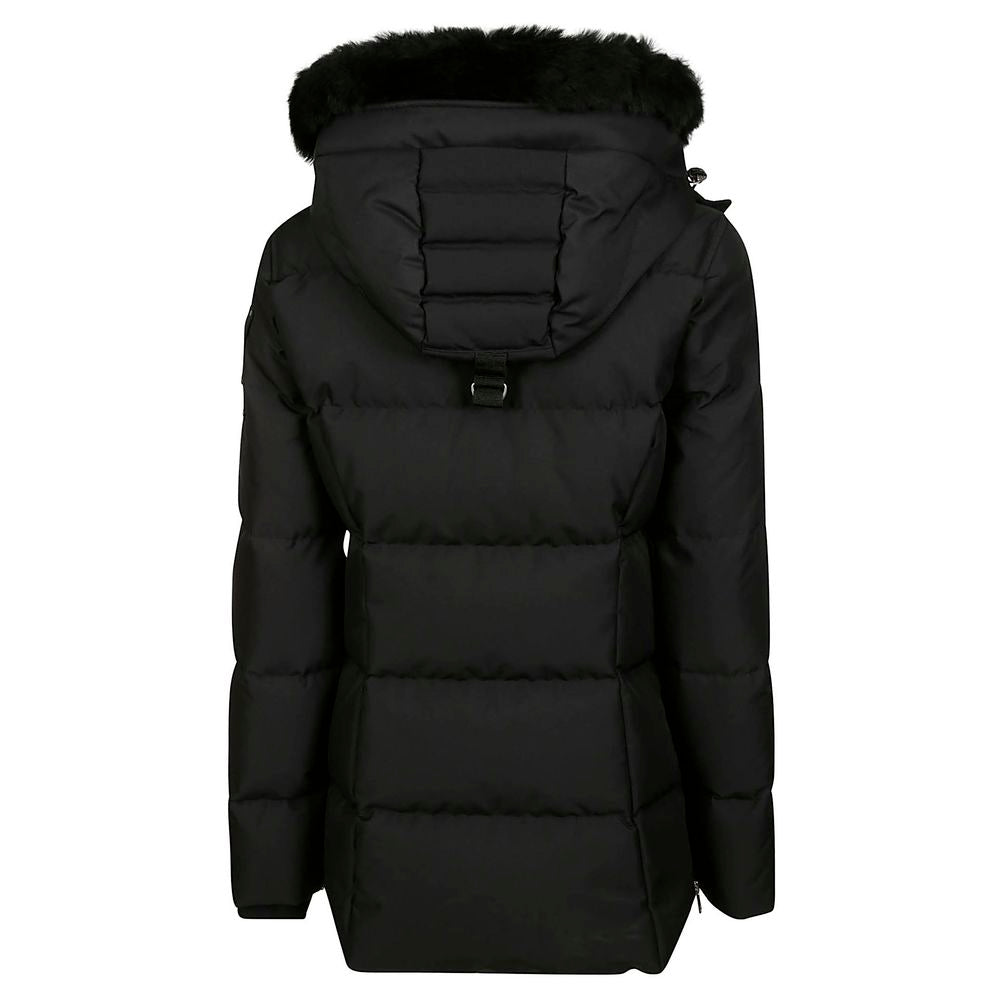 Moose Knuckles – Schwarze Polyesterjacke und -mantel