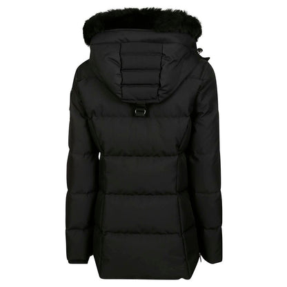 Moose Knuckles – Schwarze Polyesterjacke und -mantel