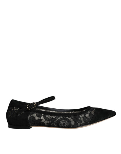 Dolce &amp; Gabbana – Schwarze Taormina-Schuhe mit Spitze von Bellucci