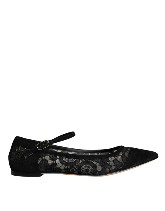 Dolce &amp; Gabbana – Schwarze Taormina-Schuhe mit Spitze von Bellucci