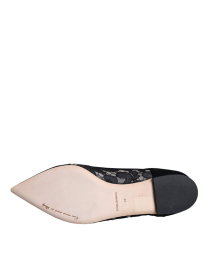 Dolce &amp; Gabbana – Schwarze Taormina-Schuhe mit Spitze von Bellucci