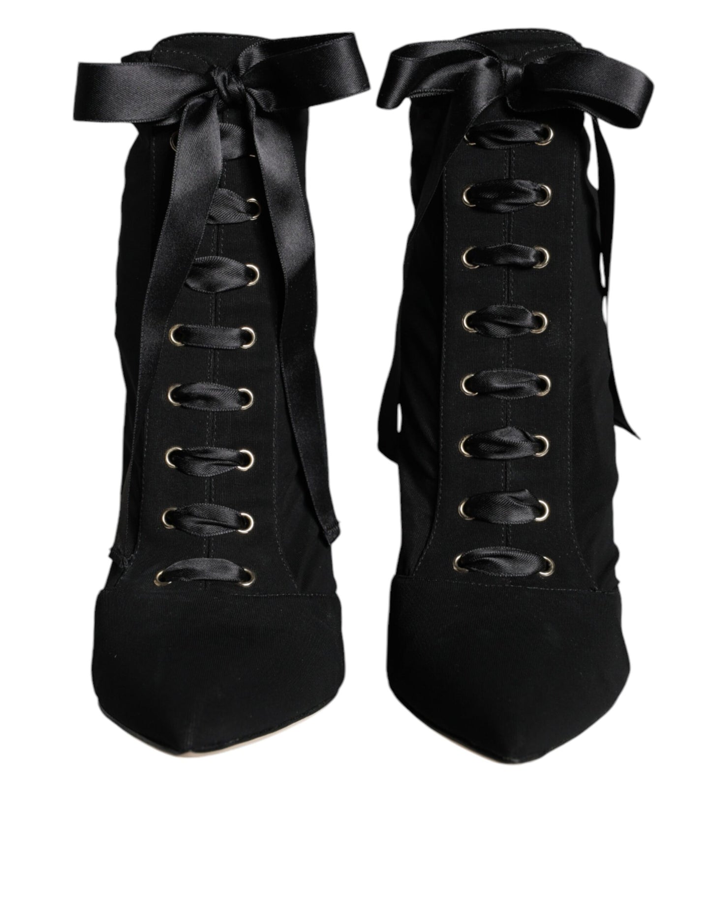Dolce &amp; Gabbana Black Jersey Stretch Ankle Booties Shoes