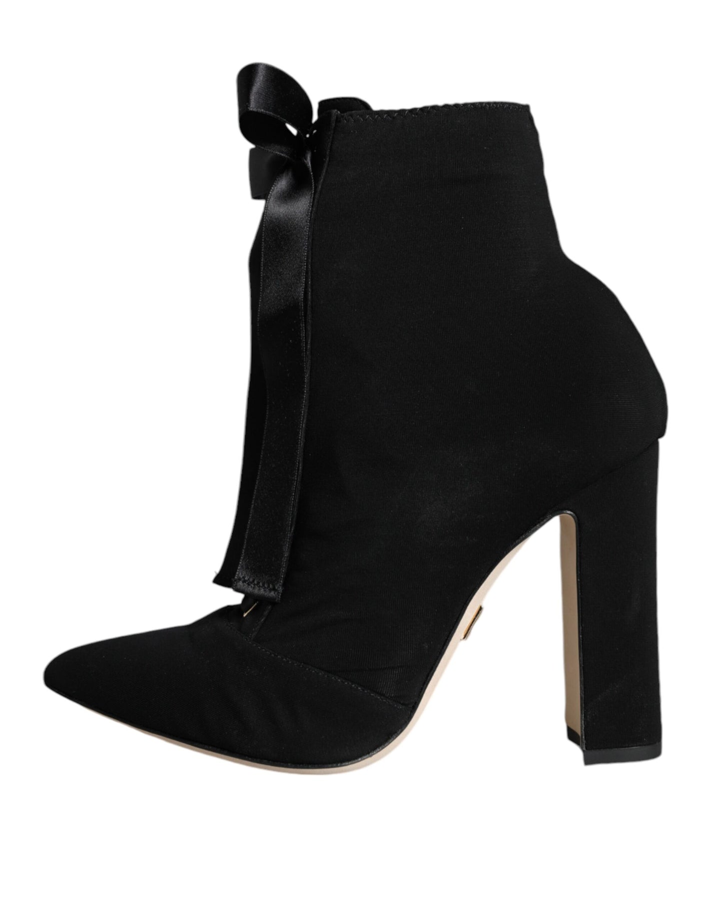 Dolce &amp; Gabbana Black Jersey Stretch Ankle Booties Shoes