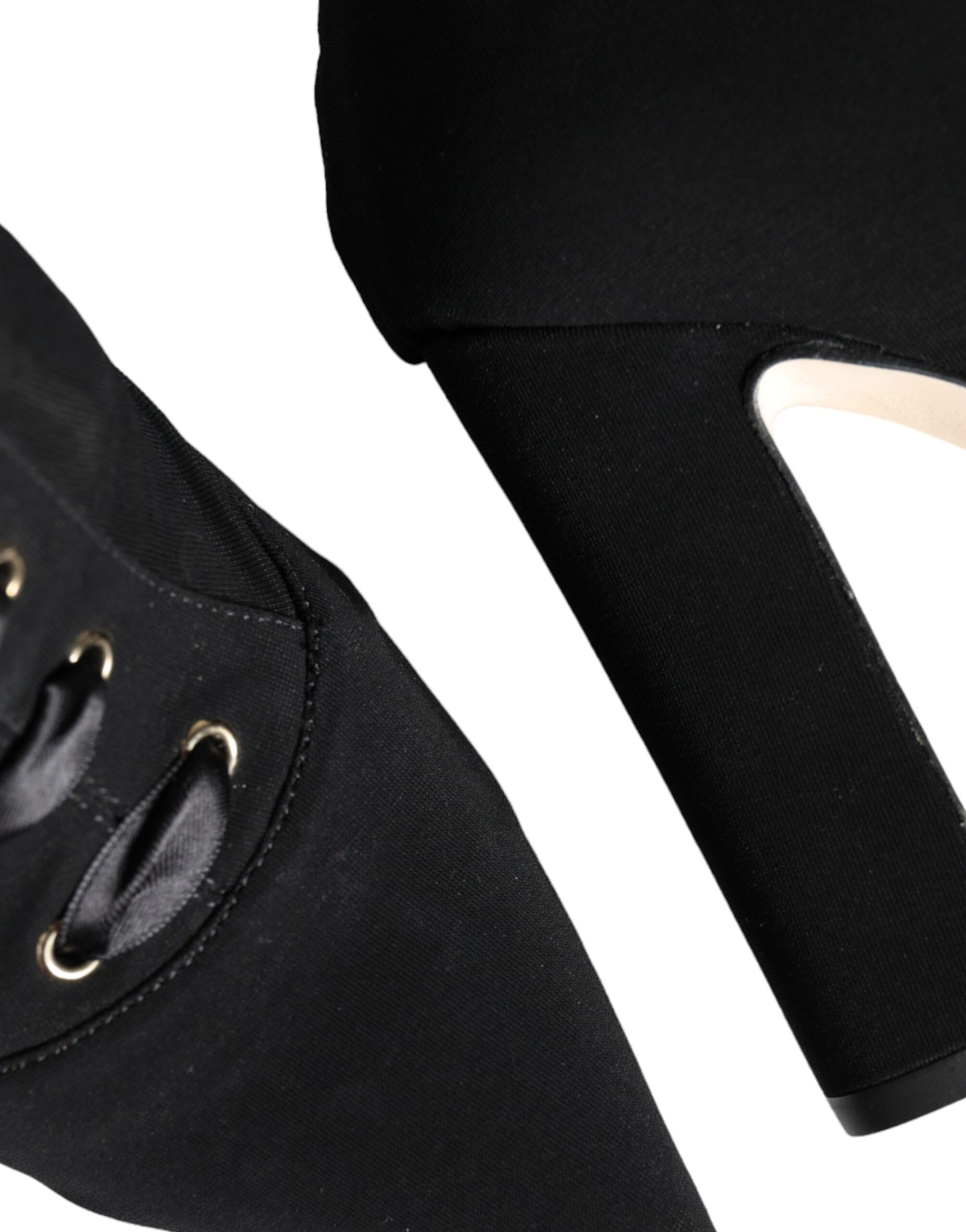 Dolce &amp; Gabbana Black Jersey Stretch Ankle Booties Shoes