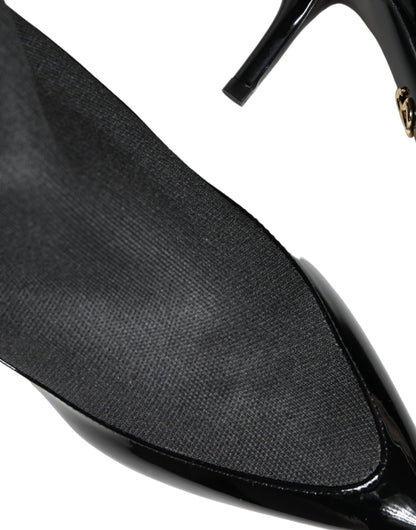 Dolce &amp; Gabbana Black Leather Stilettos Booties Socks Shoes