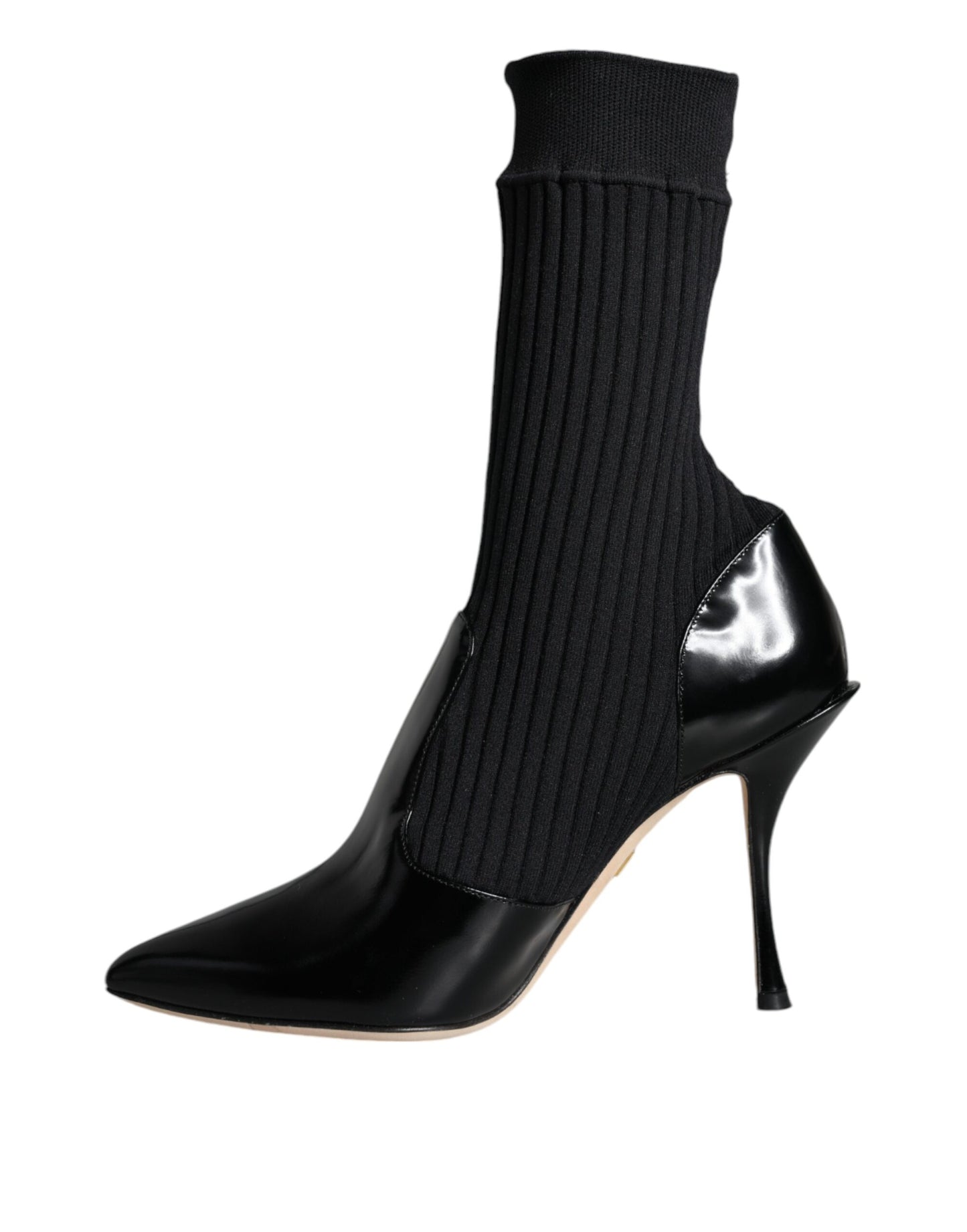 Dolce &amp; Gabbana Black Stretch Stilettos Booties Socks Shoes