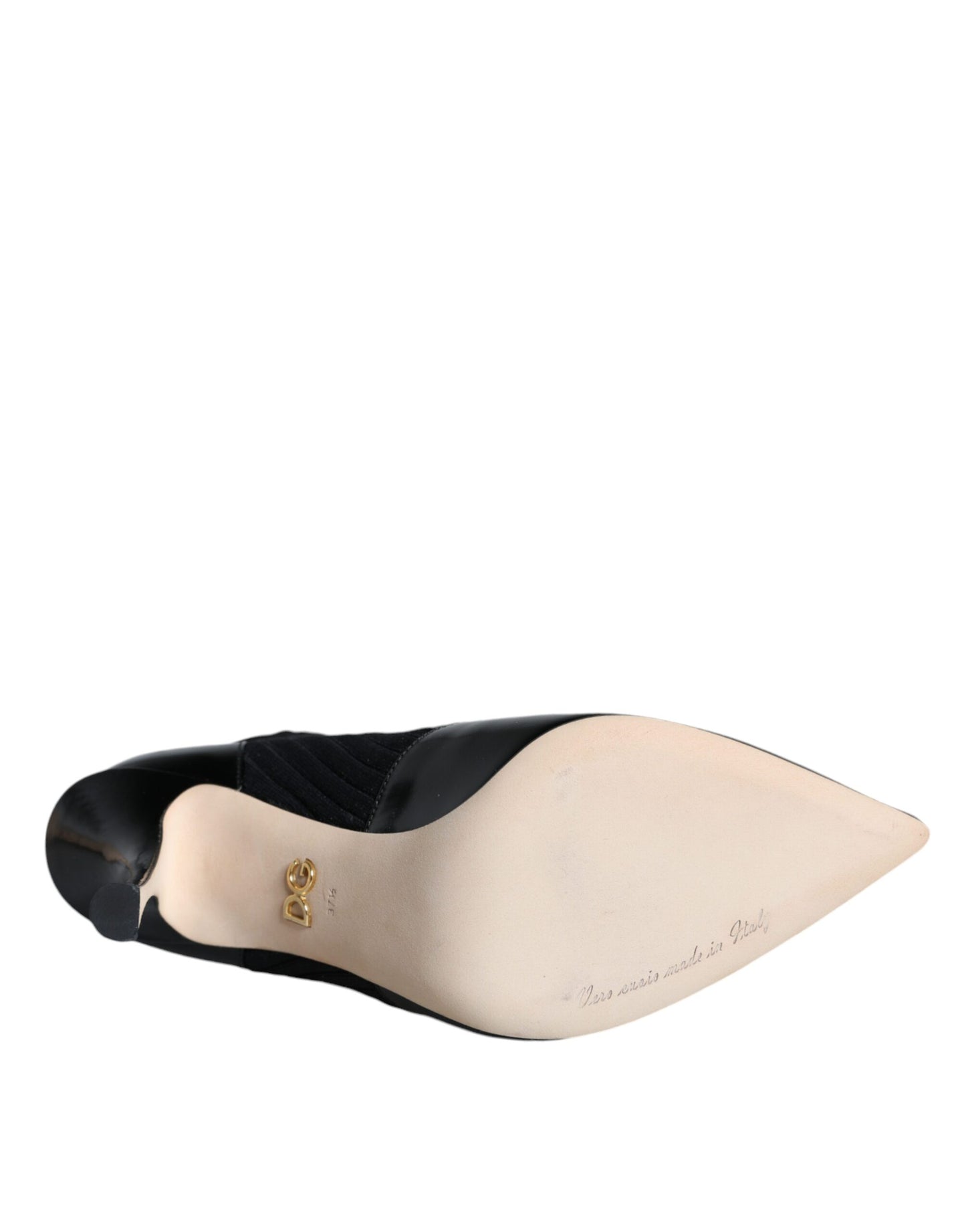 Dolce &amp; Gabbana Black Stretch Stilettos Booties Socks Shoes