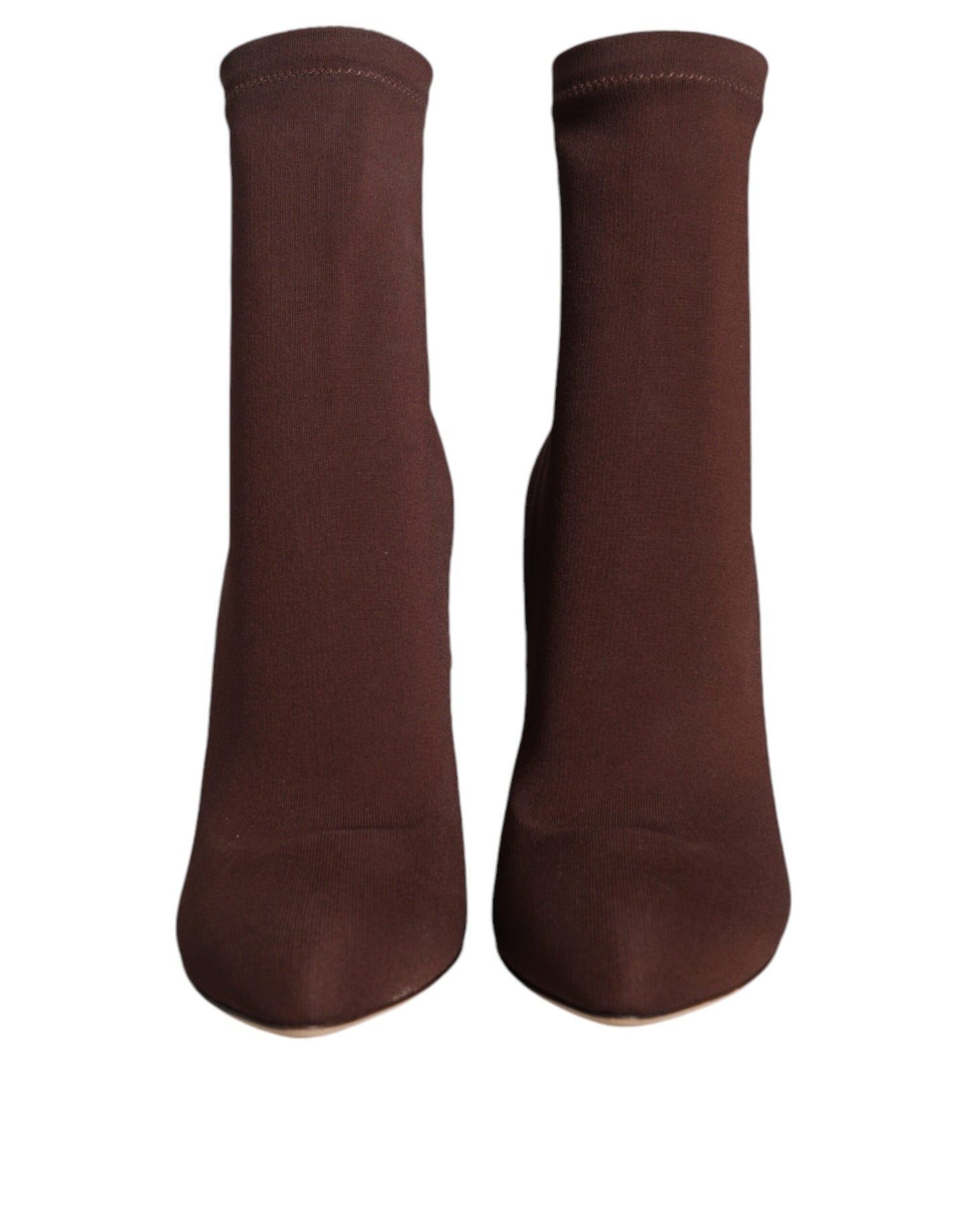 Dolce &amp; Gabbana Brown Stiletto Heels Socks Ankle Boots Shoes