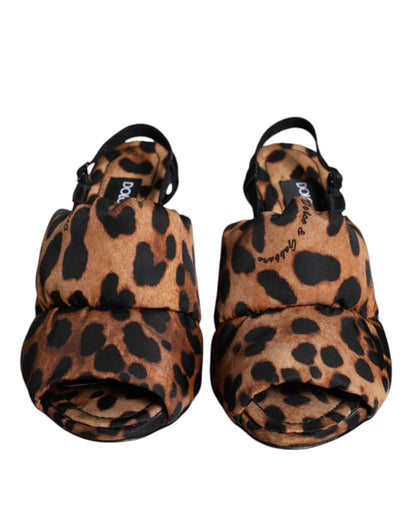 Dolce &amp; Gabbana Braune Leoparden-Slingback-Sandalen Keira