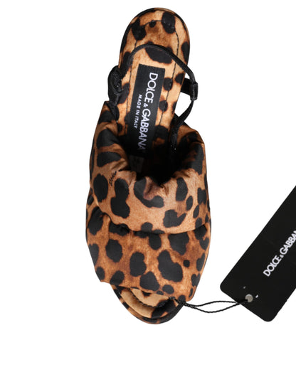 Dolce &amp; Gabbana Braune Leoparden-Slingback-Sandalen Keira