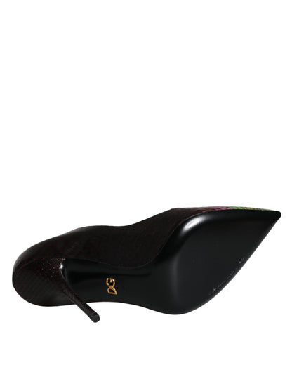 Dolce &amp; Gabbana Multicolor Exotic Leather Heels Pumps Schuhe