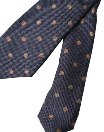 Dolce &amp; Gabbana Black Dotted Fantasy Silk Adjustable Men Tie