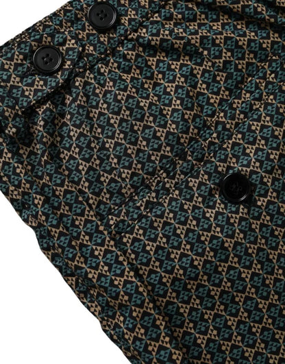 Dolce &amp; Gabbana Braun gemusterte Beachwear Badeshorts Bademode