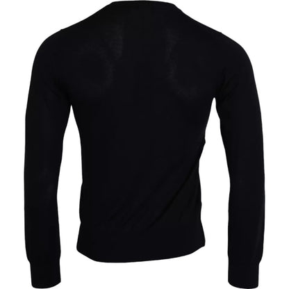 Dolce &amp; Gabbana Black Cashmere Crew Neck Pullover Sweater