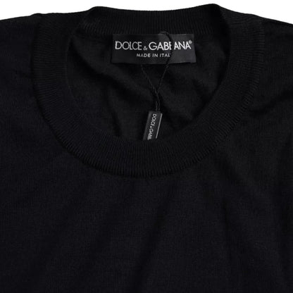 Dolce &amp; Gabbana Black Cashmere Crew Neck Pullover Sweater