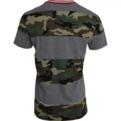 Dolce &amp; Gabbana Multicolor Camouflage Cotton Crew Neck Men T-shirt