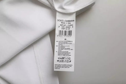 Dolce &amp; Gabbana – Weißes, kurzärmliges T-Shirt aus Baumwolle mit Rundhalsausschnitt