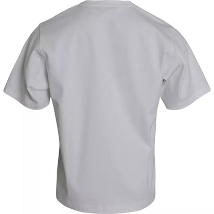 Dolce &amp; Gabbana – Weißes, kurzärmliges T-Shirt aus Baumwolle mit Rundhalsausschnitt
