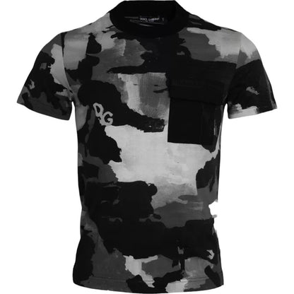 Dolce &amp; Gabbana Multicolor Camouflage Cotton Crewneck T-shirt