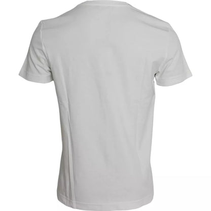 Dolce &amp; Gabbana – Weißes T-Shirt aus Baumwolle mit Bandana-Print und kurzen Ärmeln für Herren