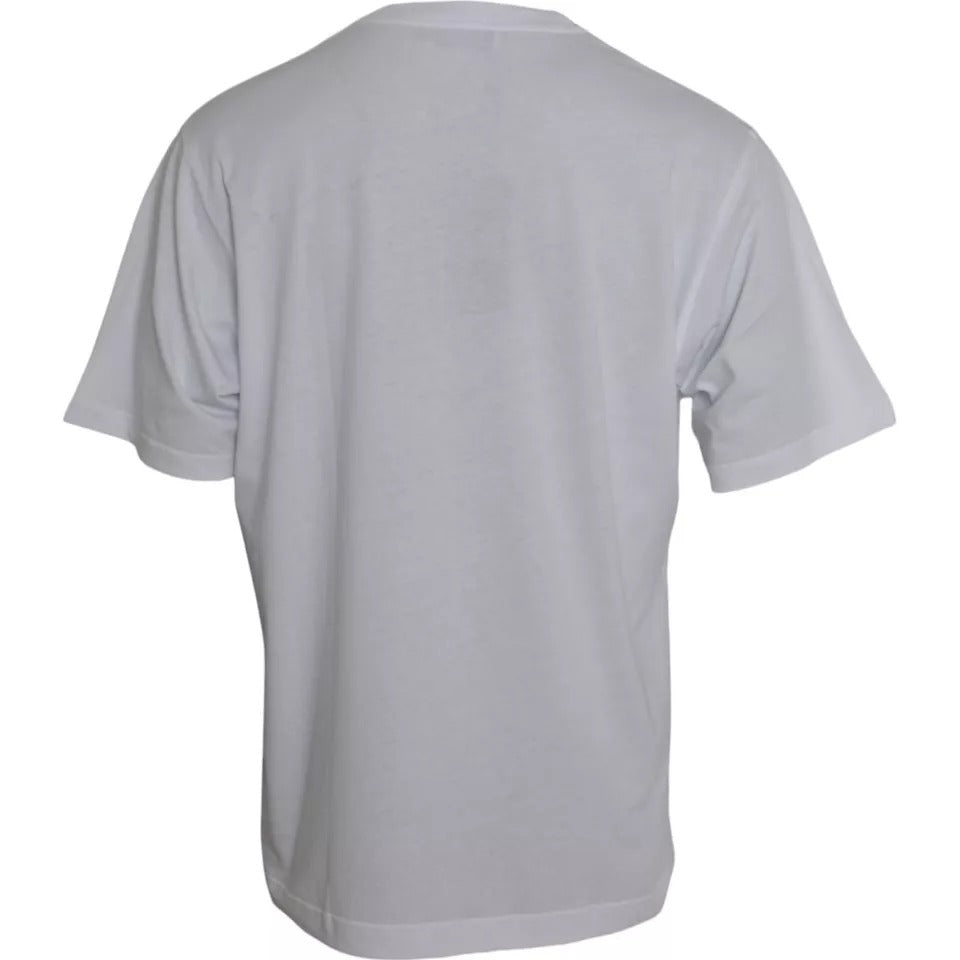 Dolce &amp; Gabbana – Weißes T-Shirt mit Rundhalsausschnitt und kurzen Ärmeln und Logo