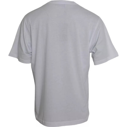 Dolce &amp; Gabbana – Weißes T-Shirt mit Rundhalsausschnitt und kurzen Ärmeln und Logo