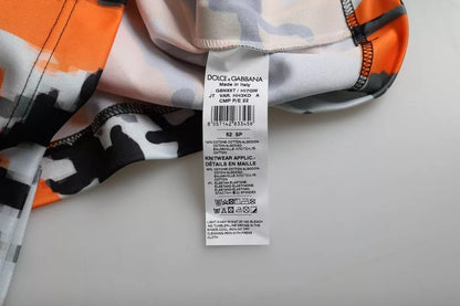 Dolce &amp; Gabbana Mehrfarbiges Camouflage-T-Shirt aus Baumwolle mit Rundhalsausschnitt für Herren