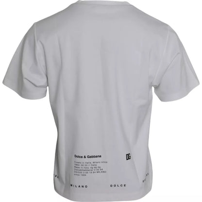 Dolce &amp; Gabbana – Weißes Herren-T-Shirt aus Baumwolle mit rotem Lippen-Print