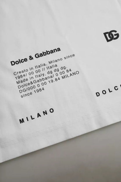 Dolce &amp; Gabbana – Weißes Herren-T-Shirt aus Baumwolle mit rotem Lippen-Print