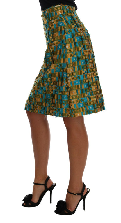Dolce &amp; Gabbana – Gerader Bleistiftrock aus mehrfarbigem Jacquard