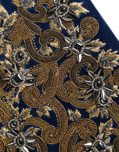 Dolce &amp; Gabbana Blauer Samt Goldrahmen Clutch Abend Party Handtasche Tasche