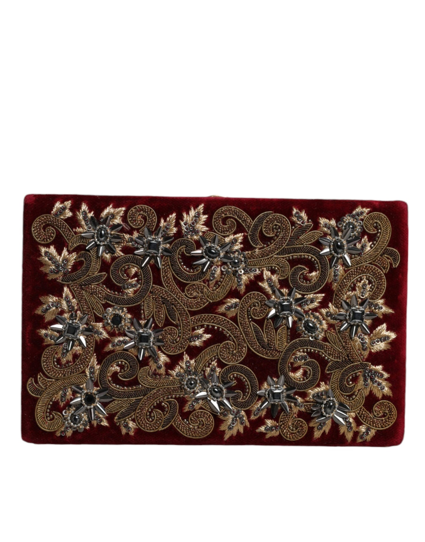 Dolce &amp; Gabbana Roter Samt Goldrahmen Clutch Abend Party Handtasche Tasche