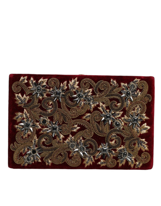 Dolce &amp; Gabbana Roter Samt Goldrahmen Clutch Abend Party Handtasche Tasche