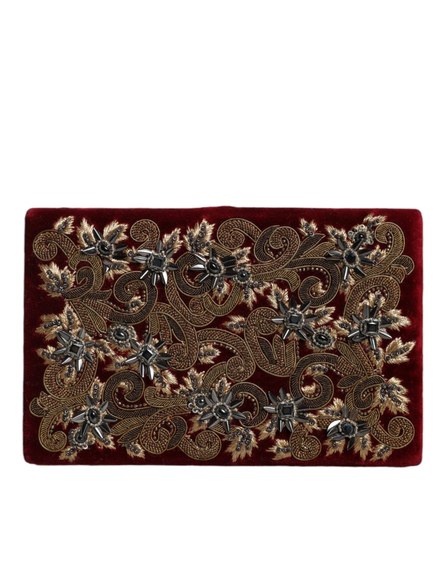 Dolce &amp; Gabbana Roter Samt Goldrahmen Clutch Abend Party Handtasche Tasche