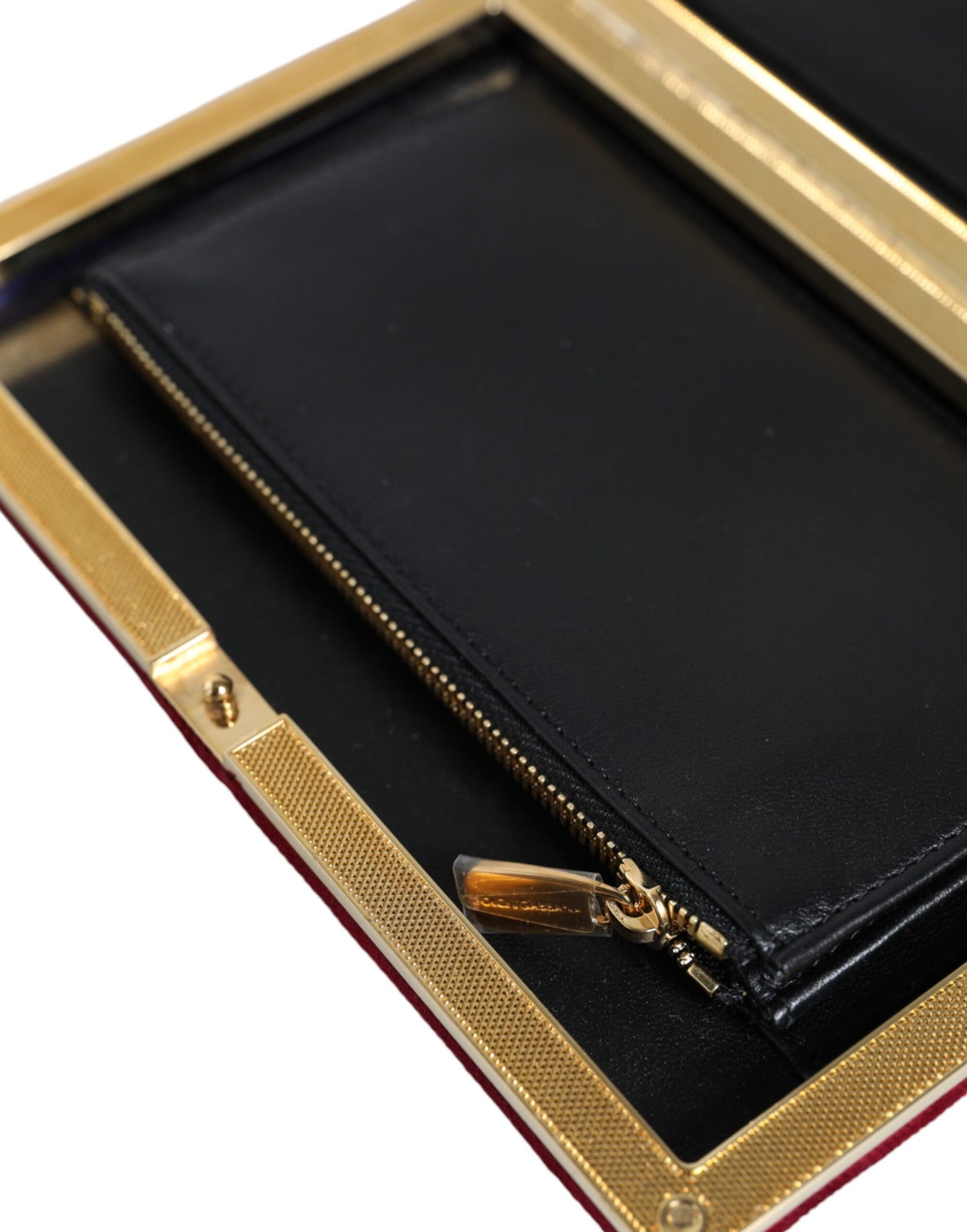 Dolce &amp; Gabbana Roter Samt Goldrahmen Clutch Abend Party Handtasche Tasche