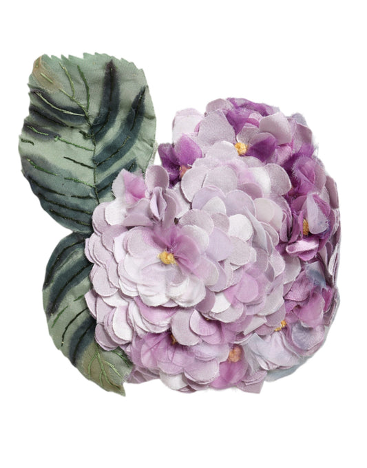 Dolce &amp; Gabbana – Mehrfarbige Hortensien-Brosche aus goldfarbenem Messing
