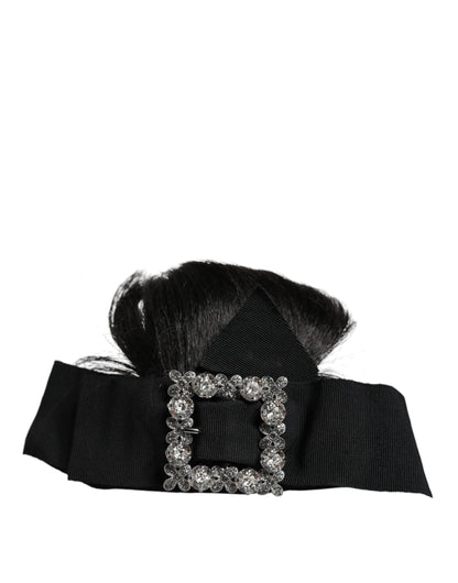 Dolce &amp; Gabbana Schwarzes Haar Parrucchiera Kristall Stirnband Diadem