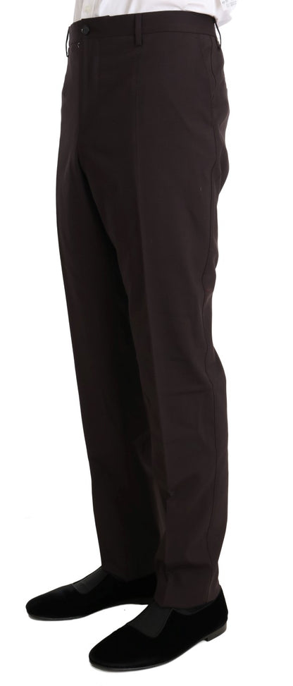 Dolce &amp; Gabbana – Langer, 3-teiliger Anzug aus Wollstretch in Bordeaux