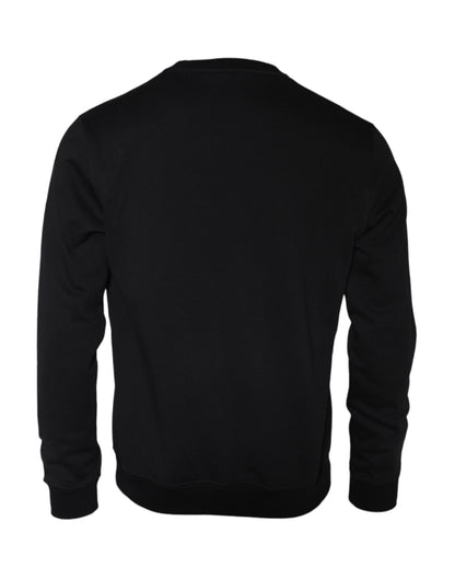 Versace – Schwarzes Sweatshirt mit Rundhalsausschnitt aus Fleece-Baumwolle mit Medusa-Motiv
