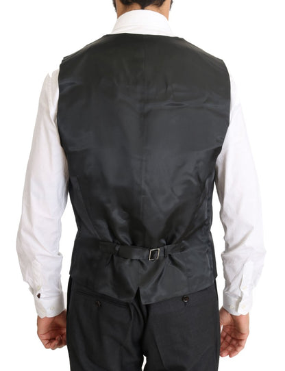 Dolce &amp; Gabbana – Zweireihiger Slim-Fit-Anzug aus Wolle und Seide in Grau