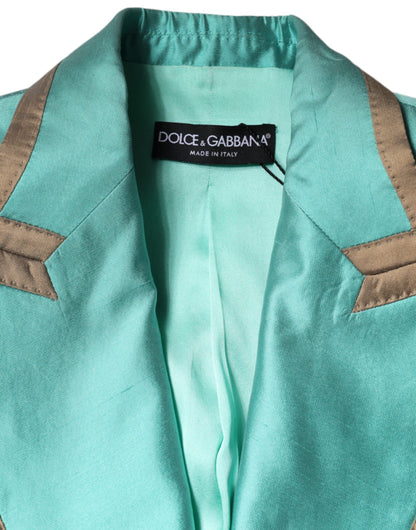 Dolce &amp; Gabbana – Einreihige Blazerjacke in Metallic-Grün