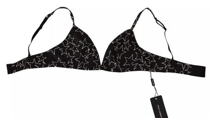 Dolce &amp; Gabbana – Schwarzer Millennials Star – Bügelloser Baumwoll-BH