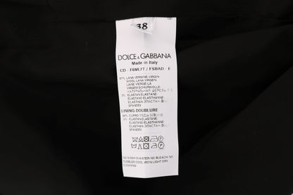 Dolce &amp; Gabbana Graues Stretchkleid aus gepunkteter Wolle